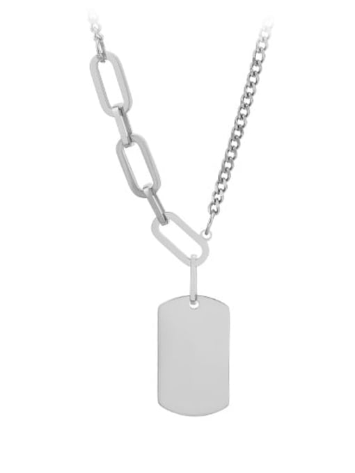 Platinum plated titanium steel Alloy Geometric Trend Necklace