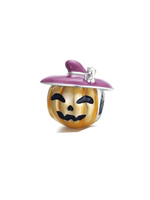 Jare 925 Sterling Silver Enamel Cute Pumpkin DIY Pendant 0