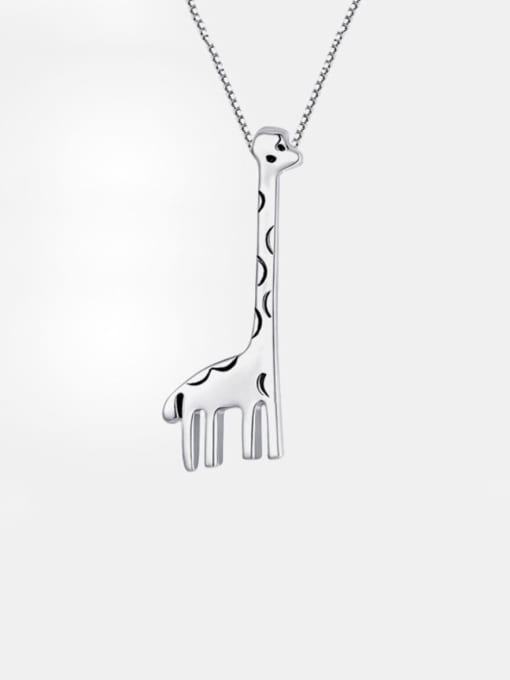 BLING SU 925 Sterling Silver Minimalist Deer  Necklace 2