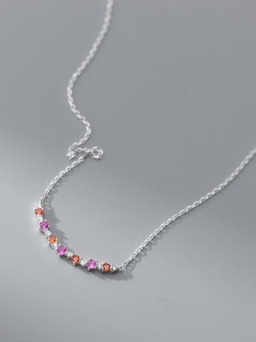 Rosh 925 Sterling Silver Cubic Zirconia Geometric Dainty Necklace 2