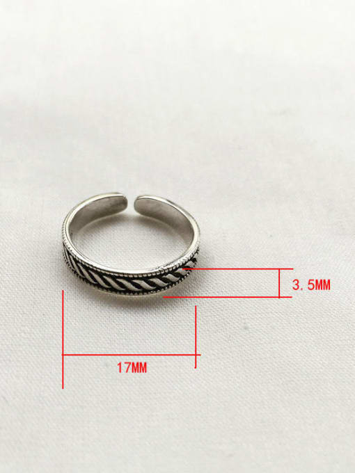 J36 925 Sterling Silver Geometric flower Vintage Stackable Ring