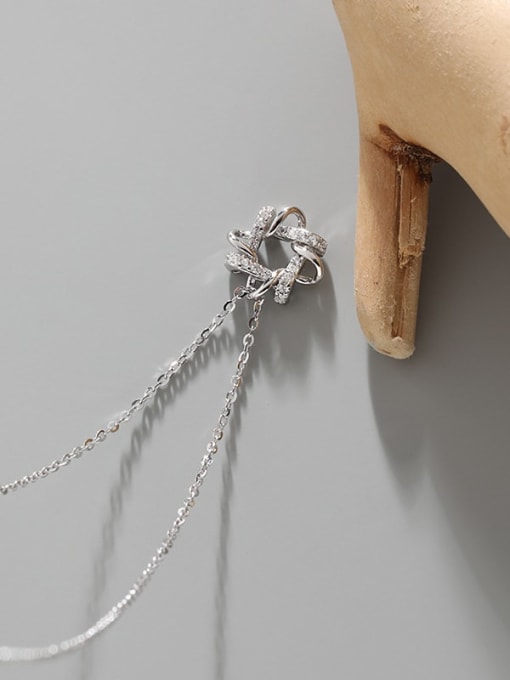 DAKA 925 Sterling Silver Cubic Zirconia Flower Minimalist Necklace 1