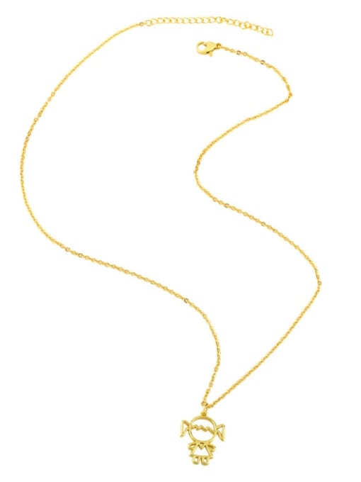 CC Brass Cute Hollow  Angel Pendant Necklace 3