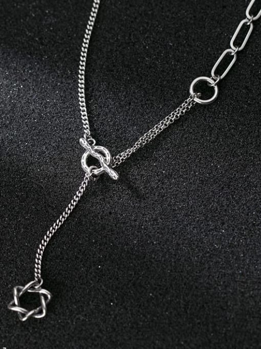 Rosh 925 Sterling Silver Geometric Vintage Lariat Necklace 0