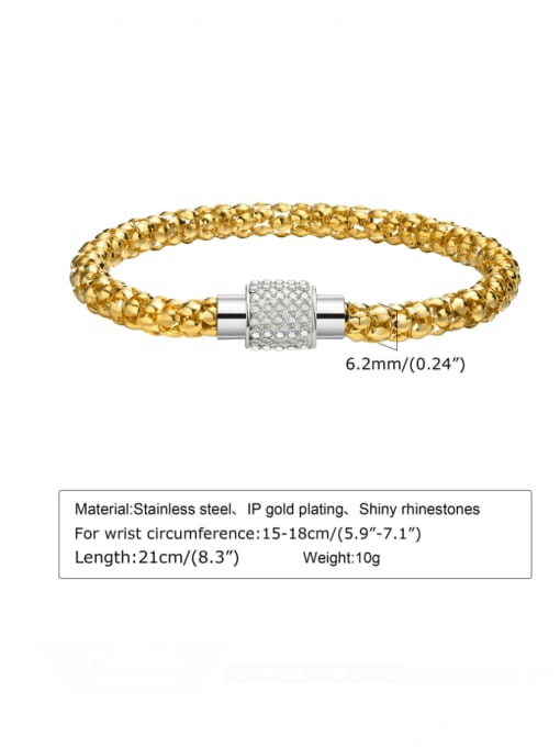 CONG Stainless steel Cubic Zirconia Irregular Vintage Band Bangle 2
