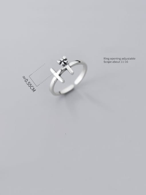 Rosh 925 Sterling Silver Cross Vintage Free Size Ring 3