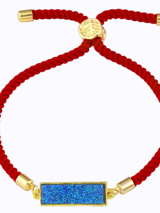 Red rope light blue Red rope Geometric Minimalist Adjustable Bracelet