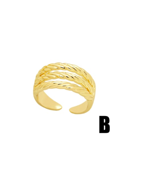 B Brass Cubic Zirconia Star Hip Hop Stackable Ring