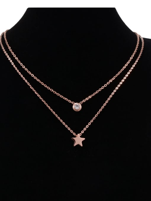 A TEEM Titanium Star Minimalist Multi Strand Necklace