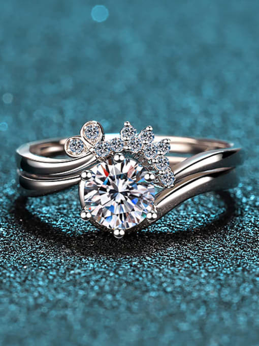 MOISS Sterling Silver Moissanite  Irregular Dainty Engagement Rings 0