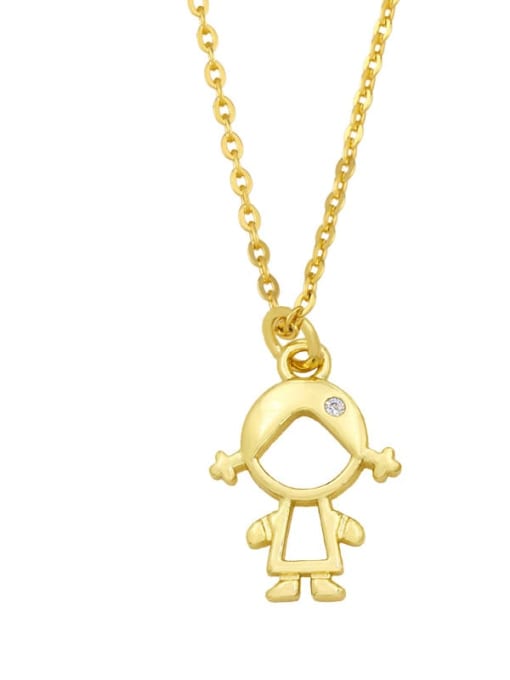 CC Brass Cute Hollow  Angel Pendant Necklace 1