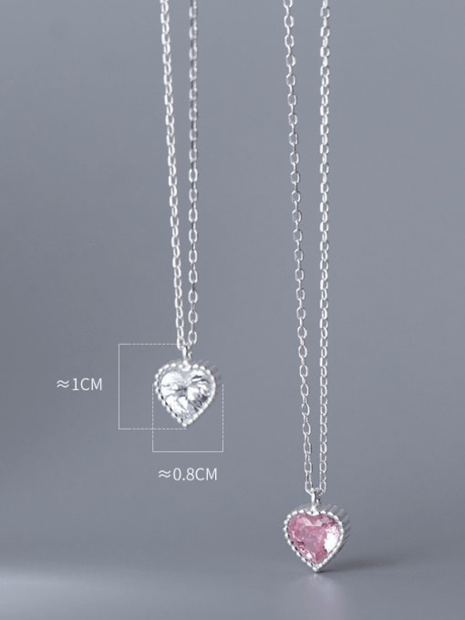 Rosh 925 Sterling Silver Cubic Zirconia Heart Minimalist Necklace 4