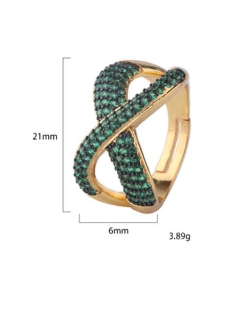 ROSS Brass Cubic Zirconia Geometric Luxury Band Ring 1