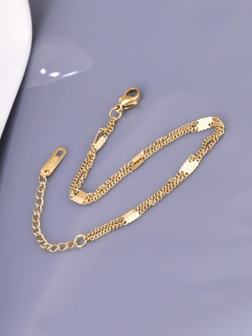 18K Gold Titanium Steel Irregular Hip Hop Strand Bracelet