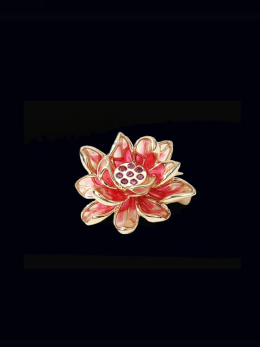 Luxu Brass Enamel Flower Minimalist Brooch 0