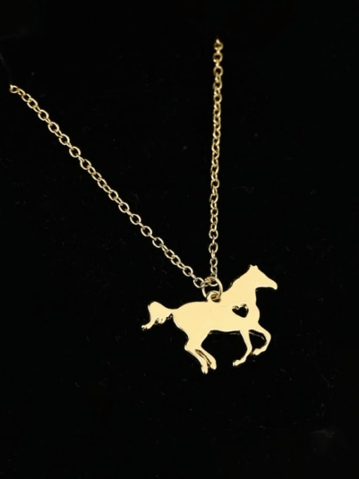 18K  gold Titanium Steel Horse Minimalist Necklace