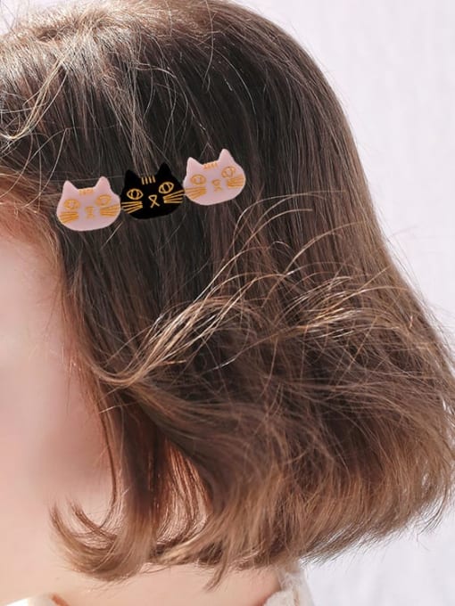 Chimera Cellulose Acetate Cute Cat Hair Barrette 2