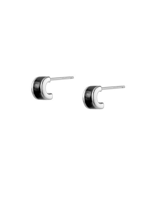 Rosh 925 Sterling Silver Enamel Geometric Minimalist Stud Earring 3
