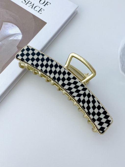 Small black white check 11.3cm Cellulose Acetate Trend Geometric Alloy Jaw Hair Claw