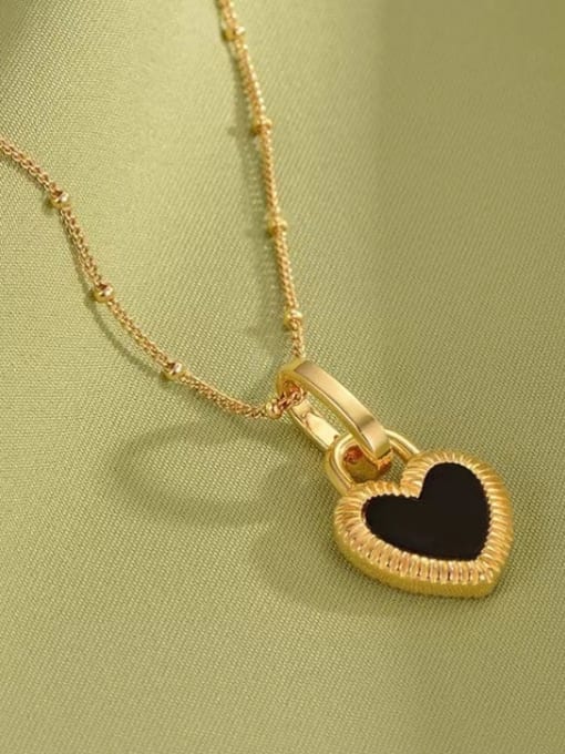 A TEEM Titanium Steel Shell Heart Minimalist Necklace 1