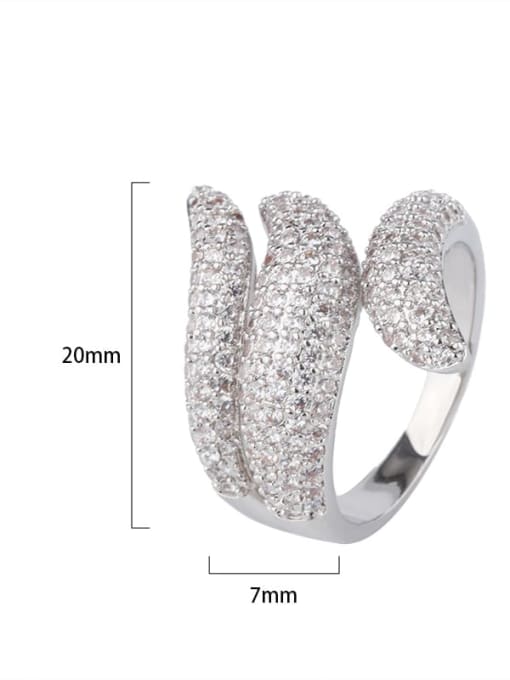 ROSS Brass Cubic Zirconia Geometric Luxury Statement Ring 1