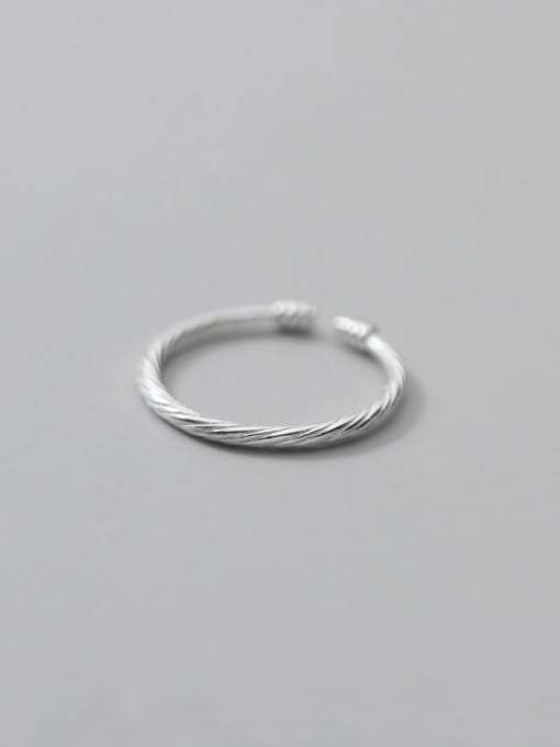 Rosh 925 Sterling Silver  Minimalist  Line Knot Band Ring 0