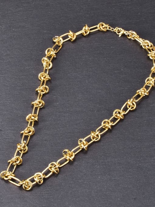 A TEEM Titanium Steel Hollow Geometric Vintage Necklace 4
