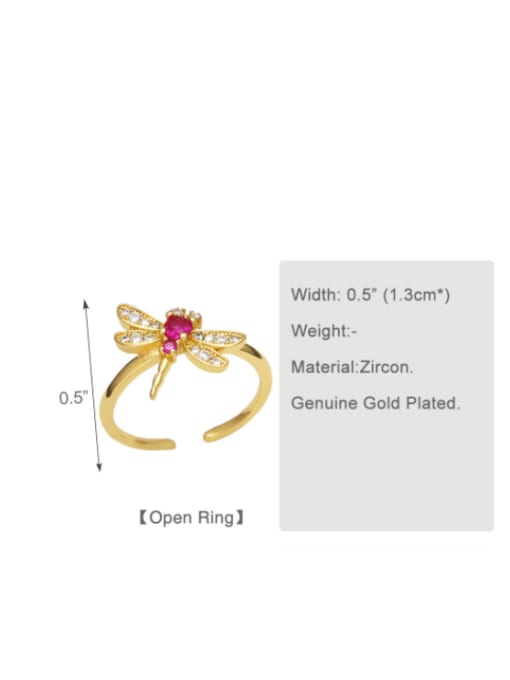 CC Brass Cubic Zirconia Cross Dragonfly Vintage Band Ring 4