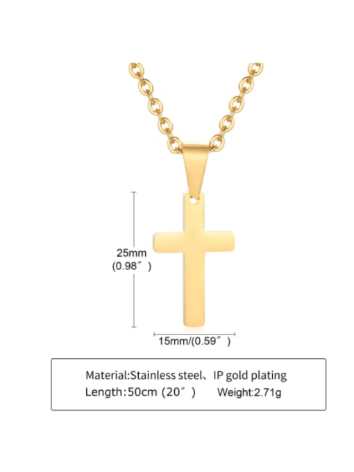 CONG Titanium Steel Smooth Cross Minimalist Necklace 2