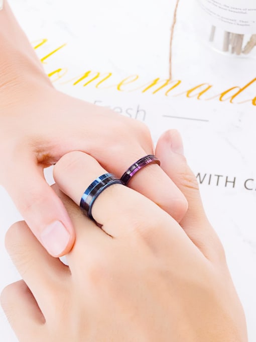 Open Sky Stainless Fashion Simple Steel couple ring 1