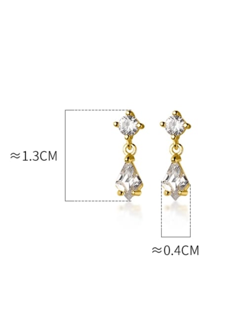 925 Sterling Silver Cubic Zirconia Geometric Dainty Drop