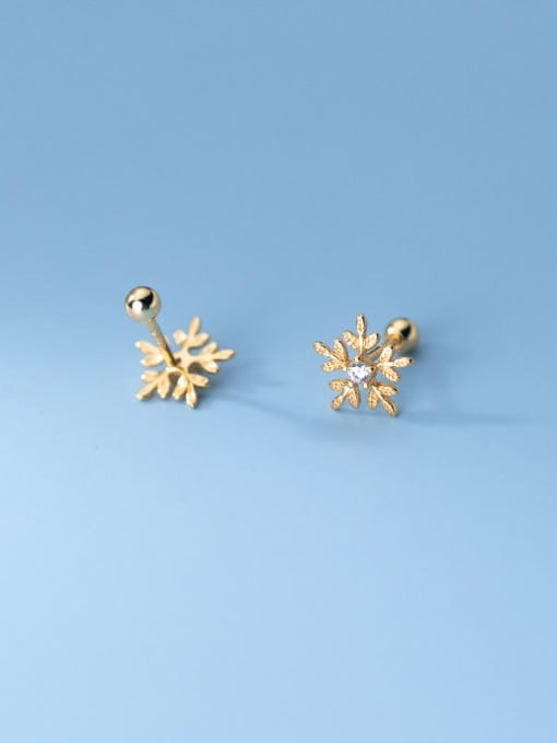 Rosh 925 Sterling Silver Cubic Zirconia Flower Minimalist Stud Earring 2