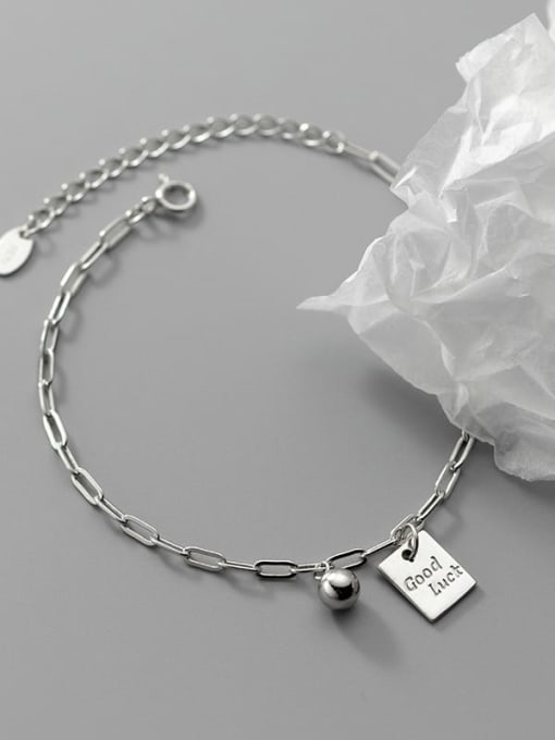 Rosh 925 Sterling Silver Geometric Minimalist Link Bracelet 3