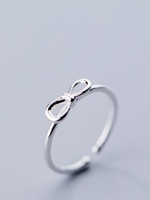 Rosh 925 Sterling Silver Bowknot Minimalist Free Size Ring 1