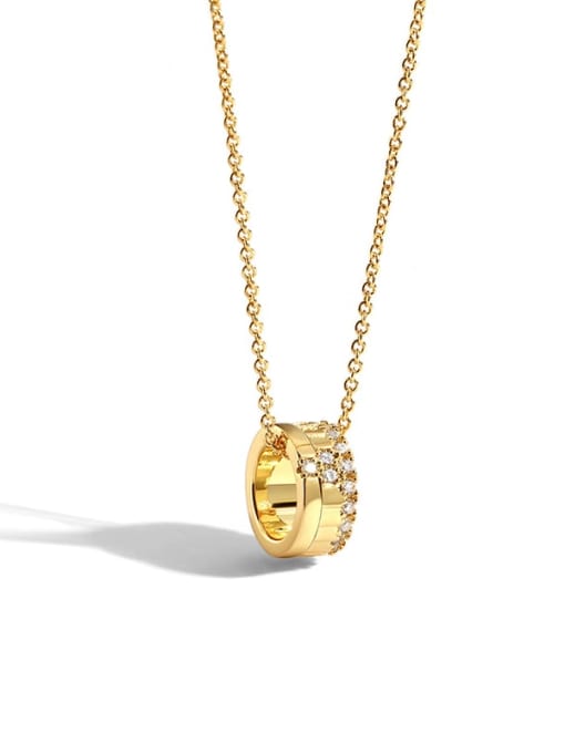 Gold Diamond Necklace Brass Rhinestone Geometric Minimalist Necklace