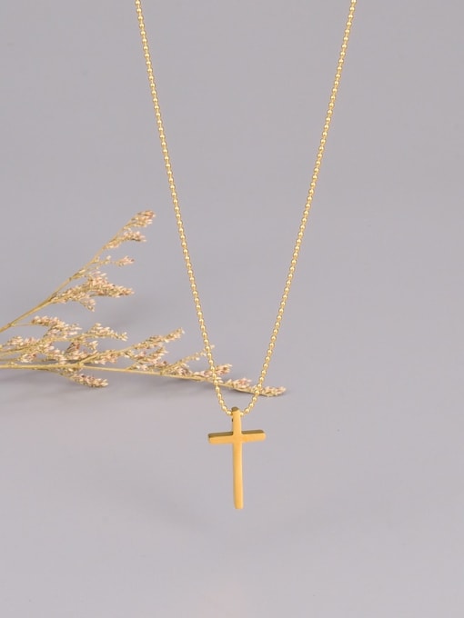 A TEEM Titanium Steel Cross Minimalist Necklace