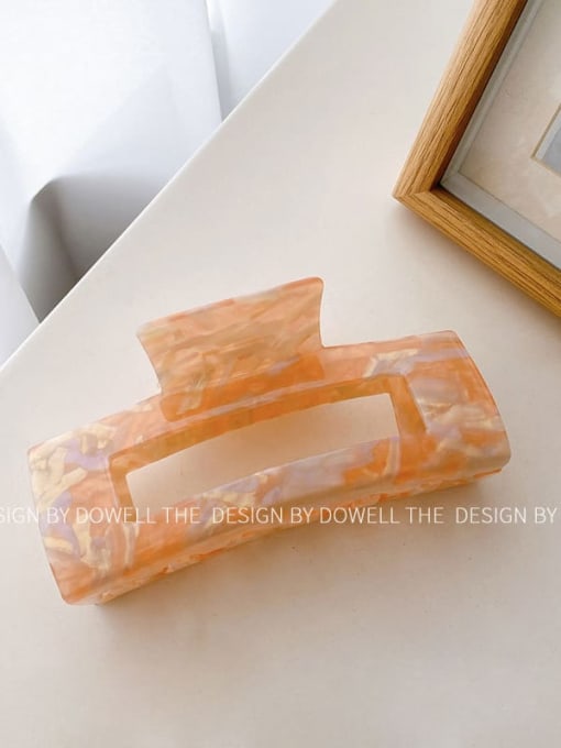 Colorful Orange 13cm Cellulose Acetate Trend Geometric Alloy Jaw Hair Claw