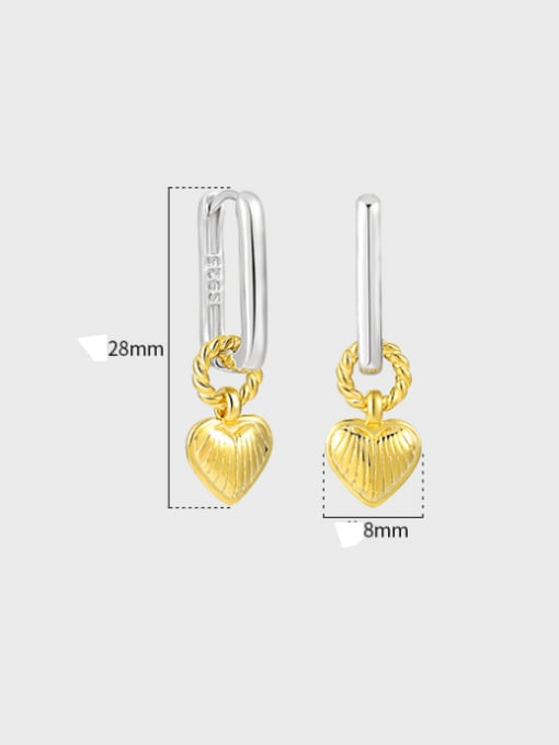 DAKA 925 Sterling Silver Heart Minimalist Huggie Earring 3