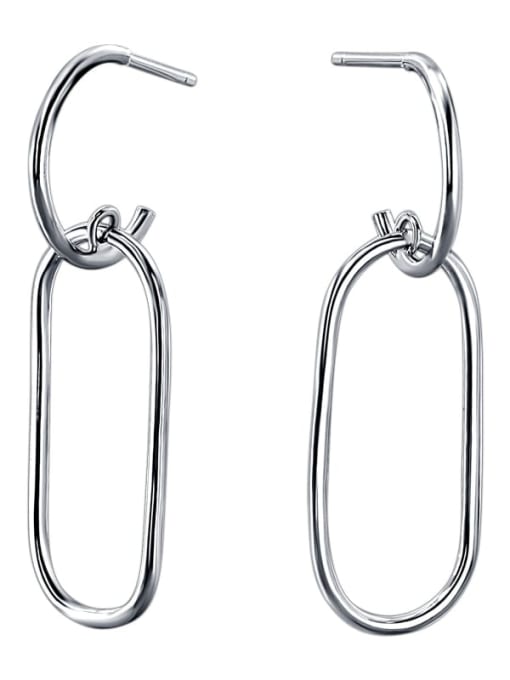 Dan 925 Sterling Silver Geometric Minimalist Hook Earring 3