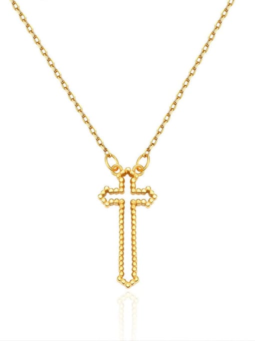 Boomer Cat 925 Sterling Silver Hollow Cross Minimalist Necklace 0