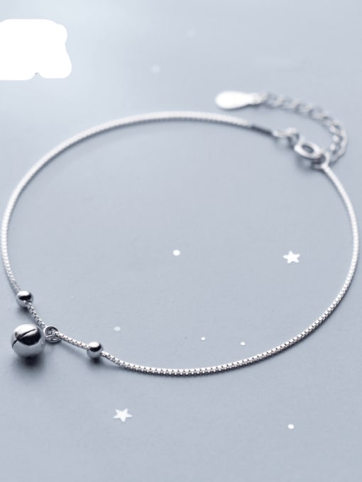 Rosh 925 Sterling Silver Round Cute bell Anklet 1
