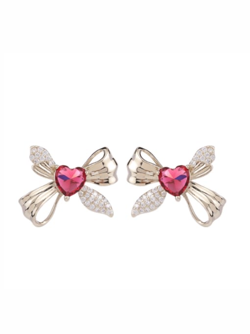 Luxu Brass Cubic Zirconia Butterfly Trend Stud Earring 0