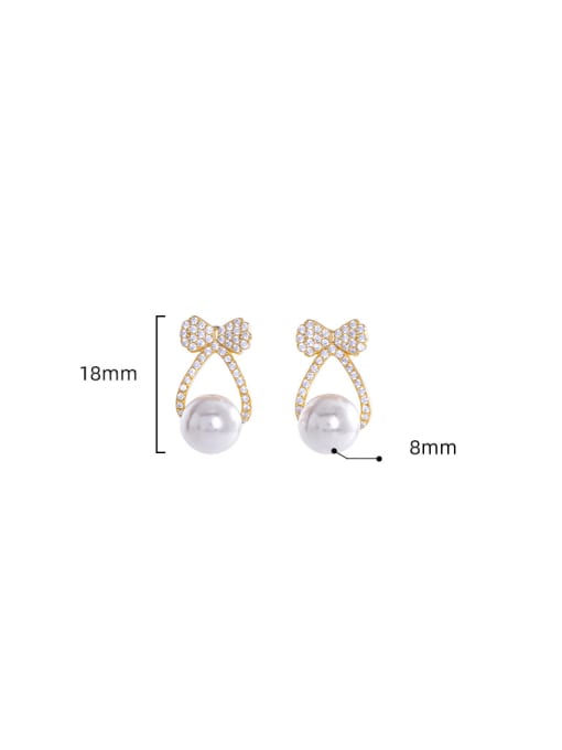 BeiFei Minimalism Silver 925 Sterling Silver Cubic Zirconia Bowknot Dainty Cluster Earring 2