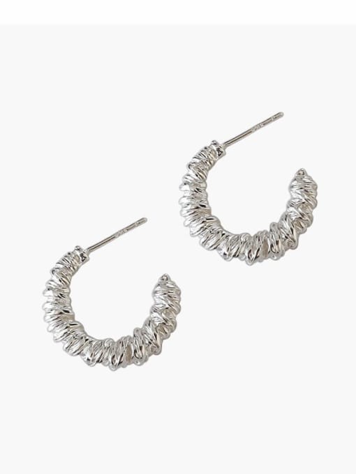 DAKA 925 Sterling Silver Simple geometric  twist circle earrings 3