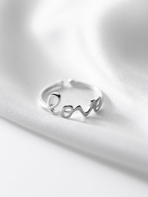 Rosh 925 Sterling Silver Letter Minimalist Band Ring 2