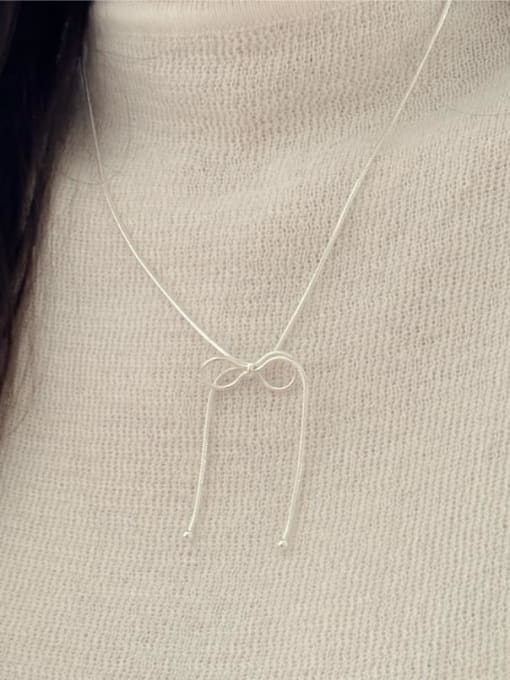 Boomer Cat 925 Sterling Silver Bowknot Minimalist Necklace 1