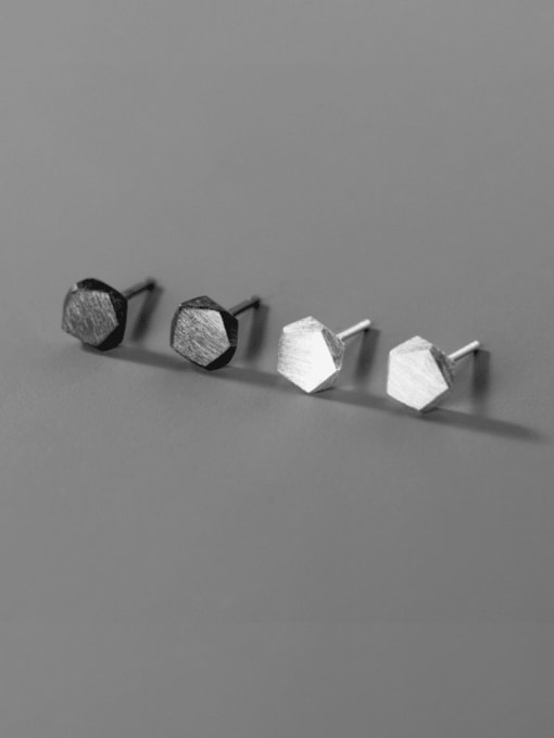 Rosh 925 Sterling Silver Hexagon Minimalist Stud Earring 3