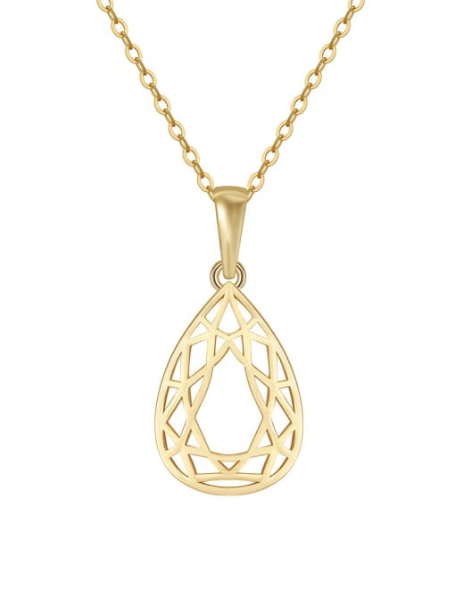 14K gold,  45CM chain,weighing 2.13g 925 Sterling Silver Water Drop Minimalist Necklace