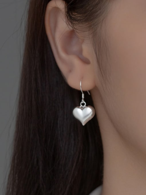 Rosh 925 Sterling Silver Heart Minimalist Hook Earring 1