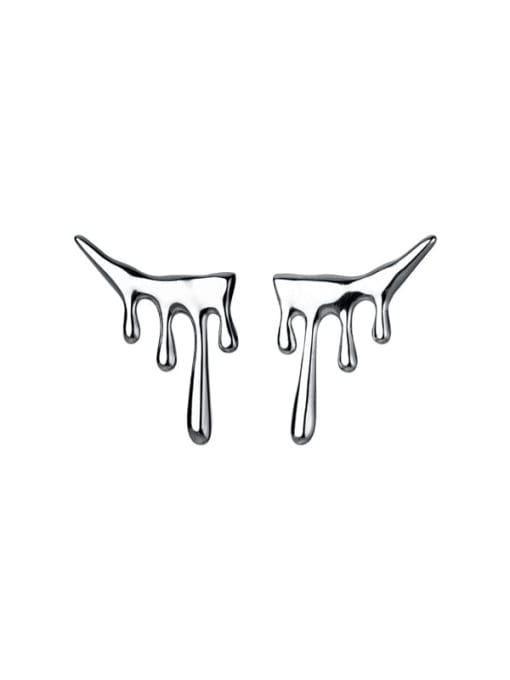 Rosh 925 Sterling Silver Irregular Minimalist Stud Earring